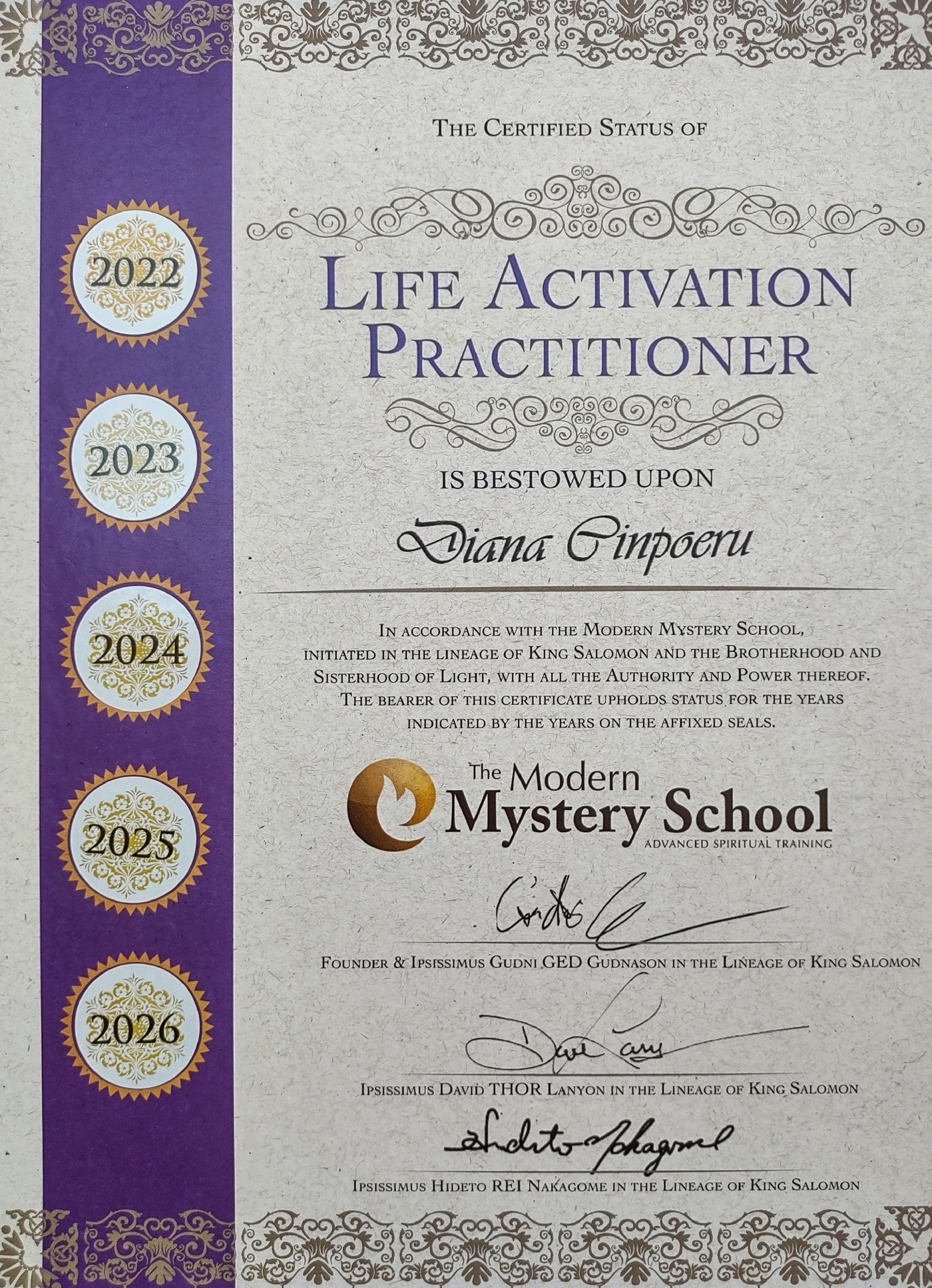 Life Activation Practitioner - Diana
